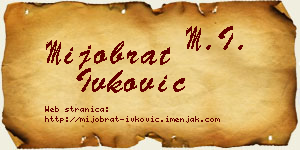 Mijobrat Ivković vizit kartica